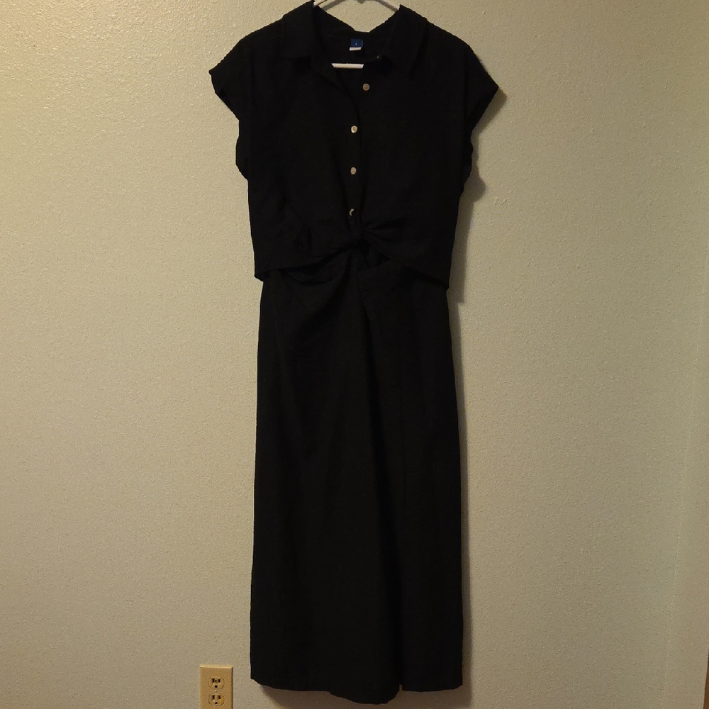 Old Navy Black Dress with Button Detail